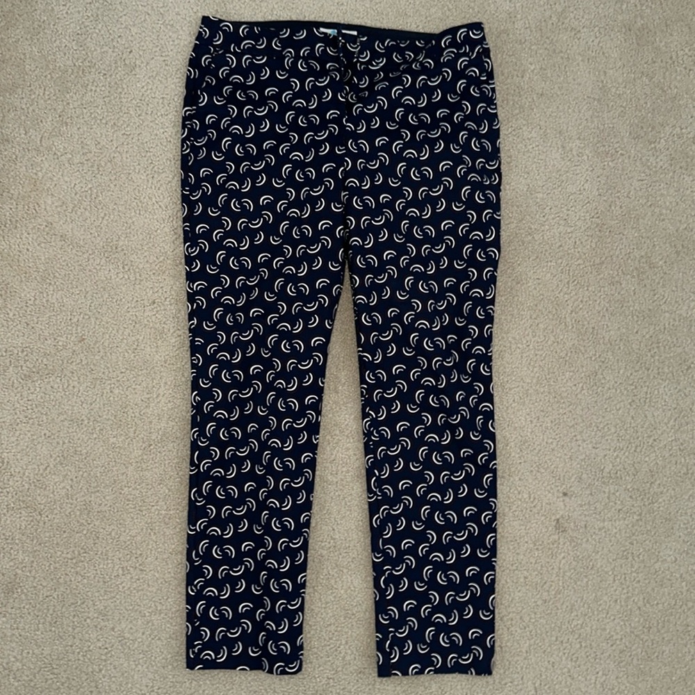 Boden Navy Patterned Trousers
